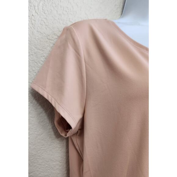 Ruby Rd. Salmon Pink Short Cap Sleeves Top Large Lightweight Soft Stretchy - Picture 2 of 4